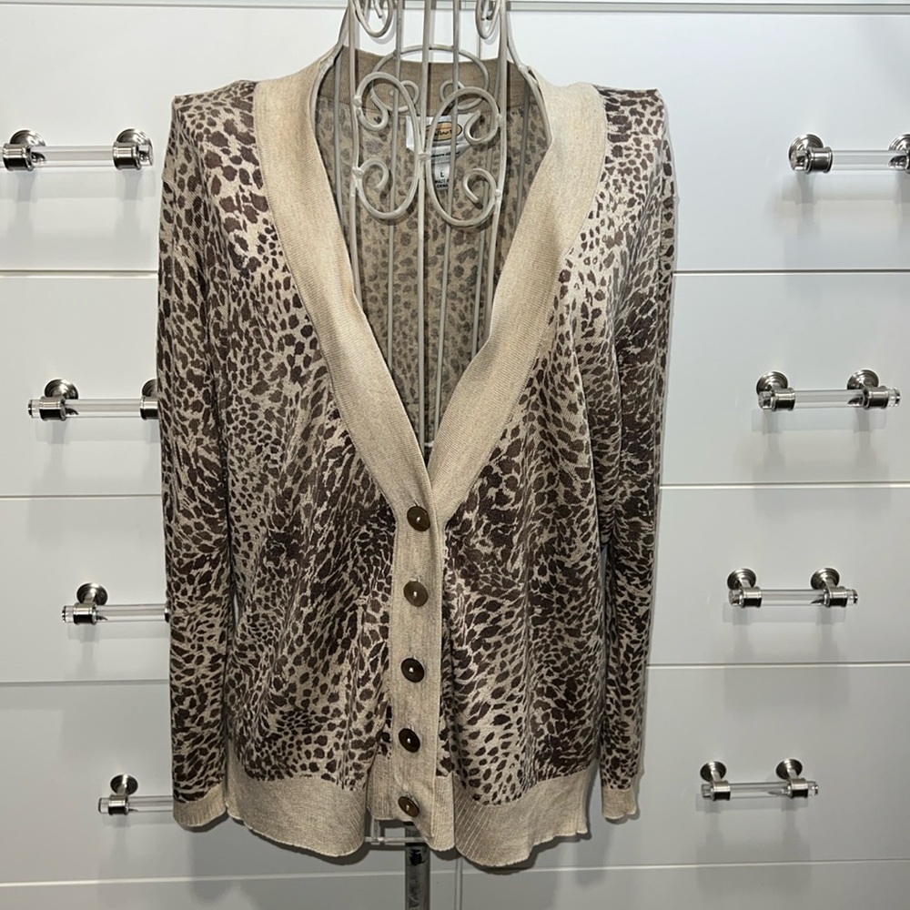 Talbots Silk and Cashmere Blend Button Down Cardigan, size L